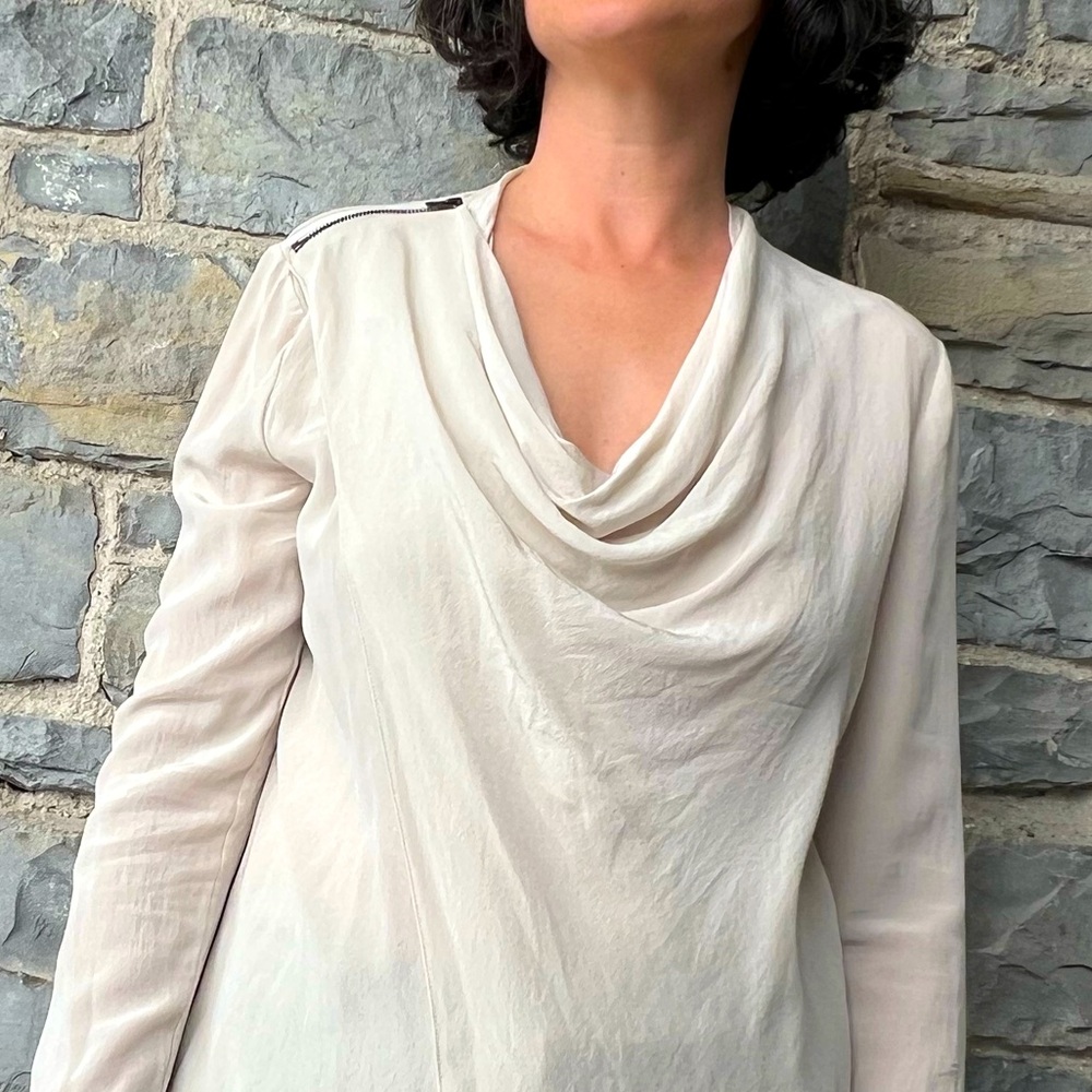 All Saints Silk Cowl Neck Blouse